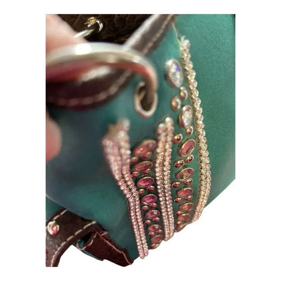 Ladies Western Bling Concealed Carry Turquoise Green Purse - Picture 16 of 16